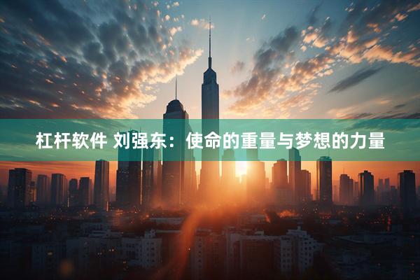杠杆软件 刘强东：使命的重量与梦想的力量